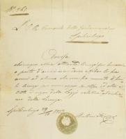 1853 Spilimberg csendőrparancsnokság levele pecséttel oroszlános vízjeles papíron / Spilimberg letter of the gendarme regiment