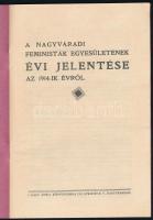 1914 A Nagyváradi Feministák Egyesületének évi jelentése, 12p