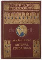 Almásy László (1895-1952): Autóval Szudánba. Első autó-utazás a Nílus mentén, vadászatok angol-egyiptomi Szudánban. Dr. Cholnoky Jenő előszavával. 82 képpel és 1 térképpel. Magyar Földrajzi Társaság Könyvtára. Bp., [1929], Lampel R. (Wodianer F. és Fiai), 1 (címkép) t.+ 240 p.+28 (kétoldalas, fekete-fehér fotók) t.+ 1 (kihajtható térkép) t. Első kiadás! Az Almásy László és Esterházy Antal közös, 1926. évi afrikai felfedező- és vadászútjáról szóló beszámoló először 1929-ban jelent meg, ezt a kiadást két éven belül két kiadás követte. Az egyes kiadások közti különbség a kötéstábla feliratozásában, az illusztrációs anyagban és a térkép meglétében vagy nem létében körvonalazható. Az 1929. évi első kiadás 83 fényképpel és 1 kihajtható térképpel rendelkezik, a gerincen és az első kötéstáblán pedig az ,,Autóval Szudánban" téves címfelirat olvasható. A kötés feliratozását a második és harmadik kiadásban már javították, ott már ,,Autóval Szudánba" felirat olvasható; a második és harmadik kiadás pedig egységesen nélkülözi a térképet, és 83, illetve 82 felvétellel jelent meg, az 1930., illetve az 1931. évben. Kiadói dúsan aranyozott egészvászon-kötésben, kissé kopott borítóval.