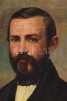 Jelzés nélkül, XIX. sz. közepe/második fele: Előkelő férfi portréja. Olaj, vászon. Apró sérüléssel. ...