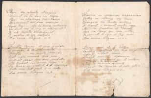 cca 1820 A Marseilles kézzel írt szövege 4 beírt oldalon / Manuscript of the Marseilles Hymn