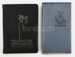 cca 1966-1976 2 db notesz kézzel írt bejegyzésekkel: válogatás magyar és külföldi versekből (Ady Endre, Tóth Árpád, stb.) + ,,Válogatott semmiségek", vegyes témájú írások, rajzok