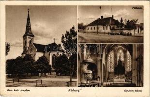 1943 Nádszeg, Trstice; Római katolikus templom, belső, plébánia. Fogyasztási Szövetkezet kiadása / Catholic church, interior, parish