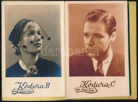 cca 1930-1940 "Kodak" Kudura papírok, mintafotókat tartalmazó leporelló, 14,5×9,5 cm