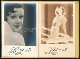 cca 1930-1940 "Kodak" Kudura papírok, mintafotókat tartalmazó leporelló, 14,5×9,5 cm