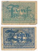 NSZK 1948. 5pf + 10pf T:F,VG FRG 1948. 5 Pfennig + 10 Pfennig C:F,VG Krause P#11, P#12