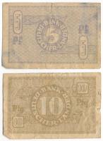 NSZK 1948. 5pf + 10pf T:F,VG
FRG 1948. 5 Pfennig + 10 Pfennig C:F,VG
Krause P#11, P#12