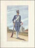 Torino városi őrségének egyenruhái a XV. sz.-tól a XIX. sz.-ig, 6 db színes reprodukció (szign.: Big...