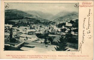 1900 Topánfalva, Topersdorf, Campeni; látkép. Szabó fivérek fényképészeti műintézete felvétele. Csiky Testvérek kiadása / general view (EK)