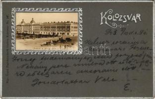 1903 Kolozsvár, Cluj; Erdészeti és pénzügyi palota. Rigó Árpád kiadása. Szecessziós dombornyomott keret / forestry and financial palace. Art Nouveau Emb. frame