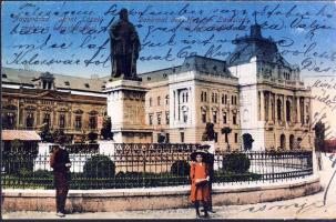 Nagyvárad St László statue, town hall and savings bank(EB)