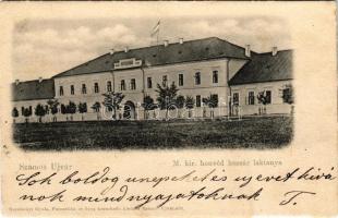 1901 Szamosújvár, Gherla; M. kir. honvéd huszárlaktanya. Karátsonyi Gyula kiadása / Austro-Hungarian K.u.K. military hussar barracks (EK)