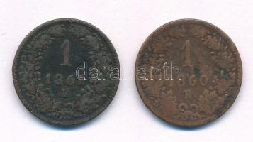 1860-1861E 1kr Cu (2xklf) T:VF,F Adamo M4