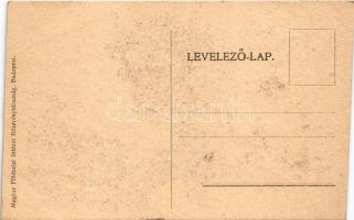 Humoros első világháborús grafikai lap. A Központi hatalmak Krampusza láncon vezeti az Antant hatalm...