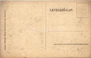 Humoros világháborús grafikai lap. Magyar krampusz huszár az Antant hatalmak ellen. Magyar Földrajzi...