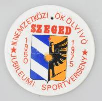 1975 Szeged Nemzetközi Ökölvívó Jubileumi Ökölvívó Sportverseny. d 10 cm porcelán plakett Hollóházi?