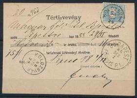 1888 10kr tértivevényen &quot;KOLOZSVÁR&quot; - Budapest