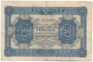 NDK 1948. 50pf, 6 jegyű sorszám T:F,VG kis szakadás, folt GDR 1948. 50 Pfennig, 6 digit serial C:F,VG small tear, spot Krause P#08