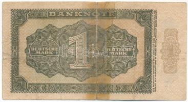 NDK 1948. 1M, 6 jegyű sorszám T:G ragasztva
GDR 1948. 1 Mark, 6 digit serial C:G taped
Krause P#9