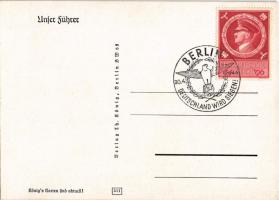 1944 Adolf Hitler + "20.4.1944. BERLIN Deutschland wird siegen!" So. Stpl