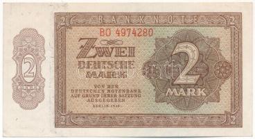 NDK 1948. 2M, 7 jegyű sorszám T:F szép papír GDR 1948. 2 Mark, 7 digit serial C:F fine paper Krause P#10