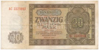 NDK 1948. 20M, 7 jegyű sorszám T:F GDR 1948. 20 Mark, 7 digit serial C:F Krause P#13