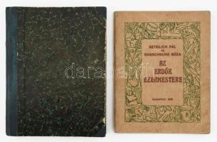 2 db cserkész kiadvány: Sztrilich Pál - Ranschburg Géza: Az erdők ezermestere. Magyar Cserkész Könyvei 81-82. sz. Bp., 1926, szerzői kiadás, 79+(1) p. Kiadói tűzött papírkötés, tulajdonosi névbejegyzéssel. + Táborozási könyv. Szerk.: Sztrilich Pál. Főmunkatárs: Dr. Koszterszitz József. Magyar Cserkész Könyvei 118-120. sz. Bp., 1929, Magyar Cserkészszövetség, 224 p. Átkötött félvászon-kötésben, régi intézményi bélyegzővel, néhány a fűzéstől elváló lappal.