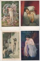 8 db régi motívum képeslap: hölgyek, erotika / 8 pre-1945 motive postcards: ladies, erotica