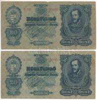 1930. 20P "Bélyegzés- és Pénzkiállítás... Salgótarján, 1996.X.14-25." felülbélyegzéssel (2x) T:F,VG