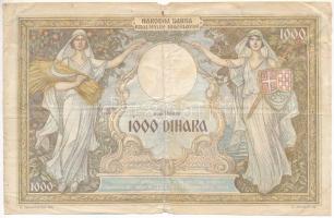 Jugoszlávia 1931. 1000D T:F kis szakadások Yugoslavia 1931. 1000 Dinara C:F small tears Krause P#29