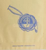 cca 1940 Tevely Béla Szent Klára gyógyszertára Bp XI. Horthy Miklós út teás zacskó 10x14 cm