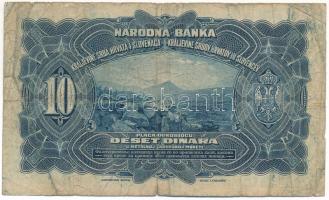 Szerb-Horvát-Szlovén Királyság 1920. 10D T:VG Kingdom of Serbs, Croats and Slovenian 1920. 10 Dinara...