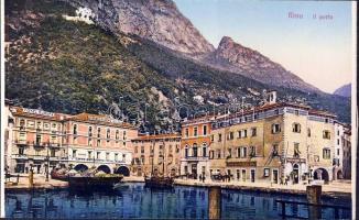 Riva del Garda, Porto, Albergo Europa, Cafe Pasticceria / port, hotel, confectionery, ships