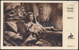 Karády Katalin (1910-1990) színésznő fotólap autográf aláírásával 9x14 cm