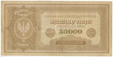 Lengyelország 1922. 50.000M T:F beszakadások Poland 1922. 50.000 Marek C:F tears Krause P#33