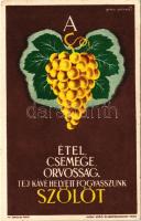 Étel, csemege, orvosság, tej-kávé helyett fogyasszunk Szőlőt! Kiadja Szőlő és Borpropaganda Iroda. Klösz György és Fia / Hungarian wine and grape propaganda s: Gönczi Gebhardt (EB)