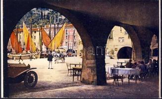 Riva del Garda, Piazza 3 Novembre, Portici / square, arcade, automobile, ships