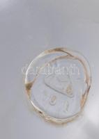 Üvegballon. 10 liter, cca 19. sz. vége, Parád, átlátszó hutaüveg, pecséttel, m: 46 cm