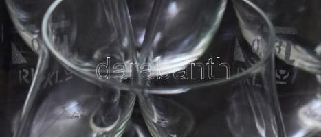 Ruhr Kristall Glas kristály brandy pohár készlet, 6 darab, jelzett, hibátlan, m: 14,5 cm