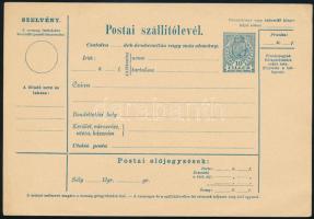 ~1900 Használatlan 10f illetékjegyes postai szállítólevél