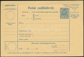 ~1910 Használatlan, 10f illetékjegyes postai szállítólevél