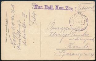 1917 Tábori posta levelezőlap Mar. Ball. Kan. Zug