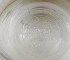 Duralex ezüstözött francia vajszervírozó, üvegbetéttel, "Hotel de Paris Monte Carlo" felir...