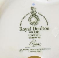 1981, Royal Doulton hímző lány, jelzett, repedéssel, restaurált, m: 20 cm