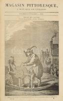 Le Magasin Pittoresque. Publié souls la direction de MM. Euryale Gazeaux et Éduard Charton. 1835. Troisiéme Année. (Harmadik évfolyam.) Paris, Aux Bureau D'Abonnement et de Vente, 4+412 p. Rendkívül gazdag fekete-fehér szövegközti és egészoldalas fametszetű képanyaggal illusztrált. Korabeli félvászon-kötés, kopott borítóval.