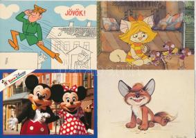 21 db MODERN motívum képeslap: rajzfilm, humor, gyerek, üdvözlő / 21 modern motive postcards: cartoo...