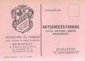 [Képes árjegyzék] Hatschek és Farkas Foto, Optikai és Rádió Szaküzletei katalógusa és Előnyös alkalm...