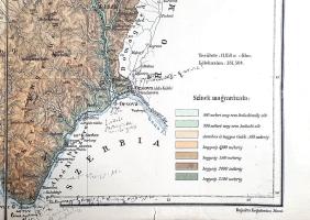 [Térkép] Krassó-Szörény megye térképe. Tervezte: Gönczy Pál. Mértéke: 1 : 375.000. (1888)
Budapest,...