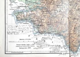 [Térkép] Krassó-Szörény megye térképe. Tervezte: Gönczy Pál. Mértéke: 1 : 375.000. (1888)
Budapest,...