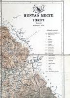 [Térkép] Hunyad megye térképe. Tervezte: Gönczy Pál. Mértéke: 1 : 300.000. (1889)
Budapest, 1889. P...